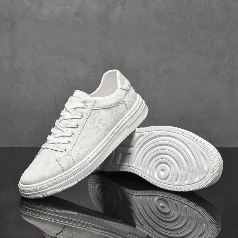 Men's Sleek Leather Sneakers for Everyday with Rubber Sole 9