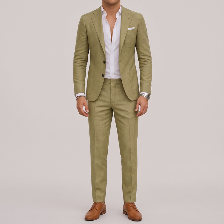 Men's Slim Two-Piece Suit for Weddings with Patch Pockets 1