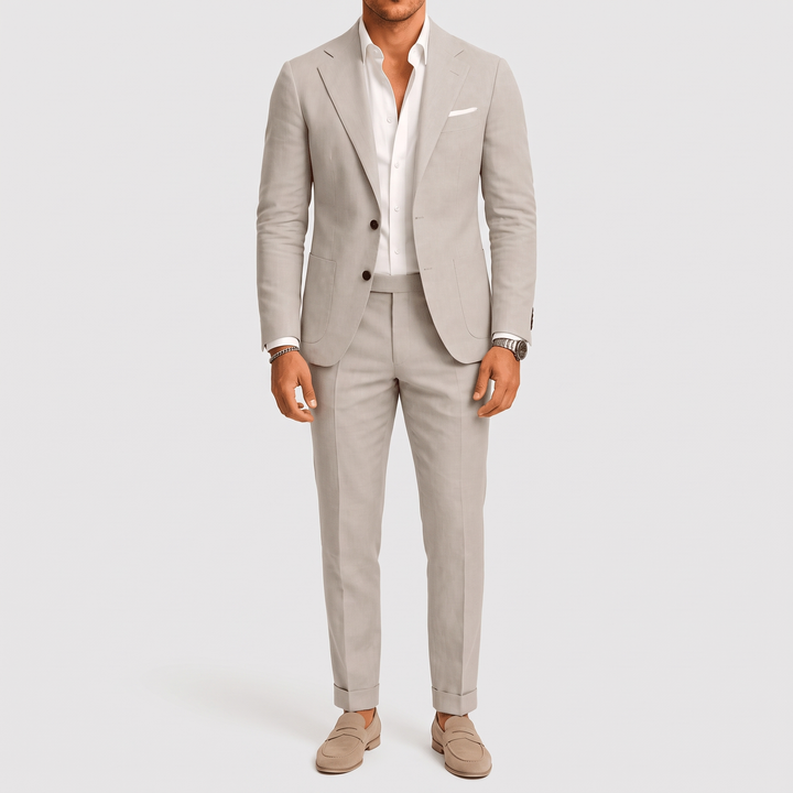 Men's Slim Two-Piece Suit for Weddings with Patch Pockets 2