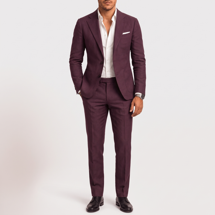 Men's Slim Two-Piece Suit for Weddings with Patch Pockets 4