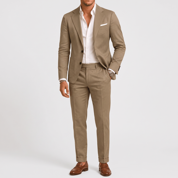 Men's Slim Two-Piece Suit for Weddings with Patch Pockets 5