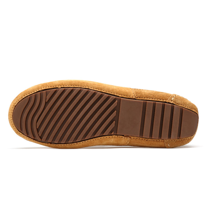 Men's Suede Loafers Lightweight Durable Rubber Sole Brown 8