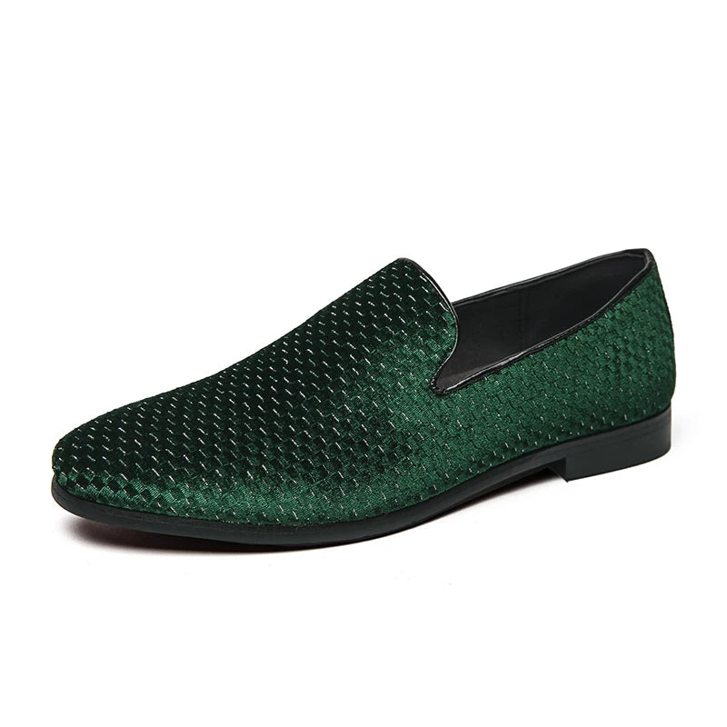 Men's Suede Loafers Slip-On Italian Comfort Durable Outsole Black 6