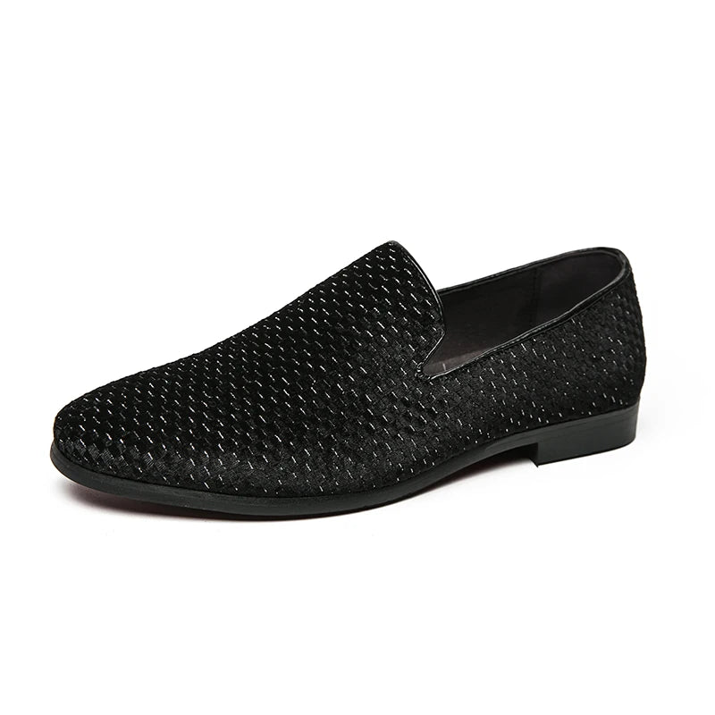 Men's Suede Loafers Slip-On Italian Comfort Durable Outsole Black 8