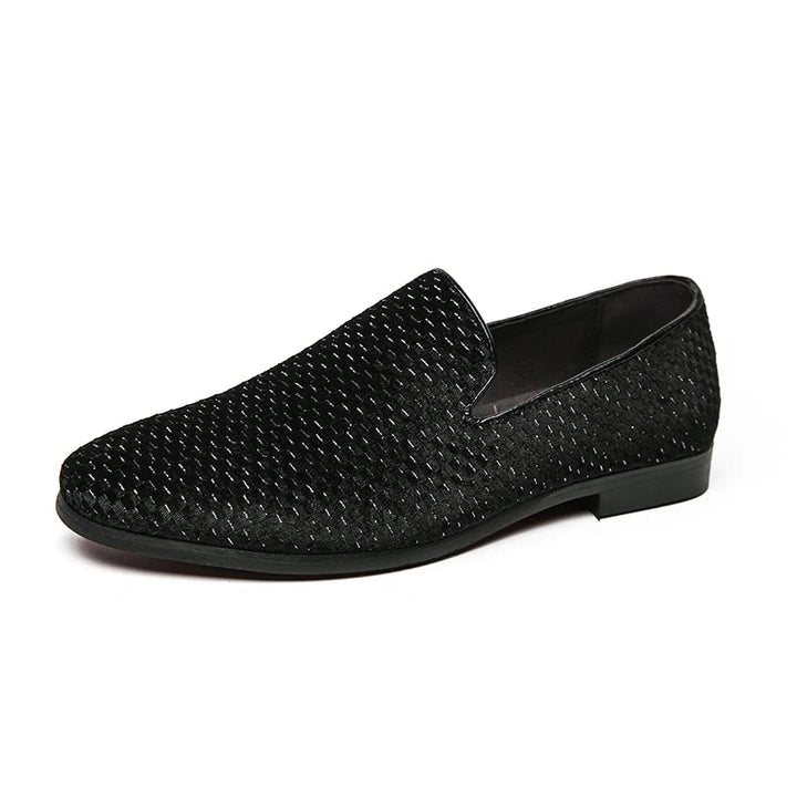 Men's Suede Loafers Slip-On Italian Comfort Durable Outsole Black 8