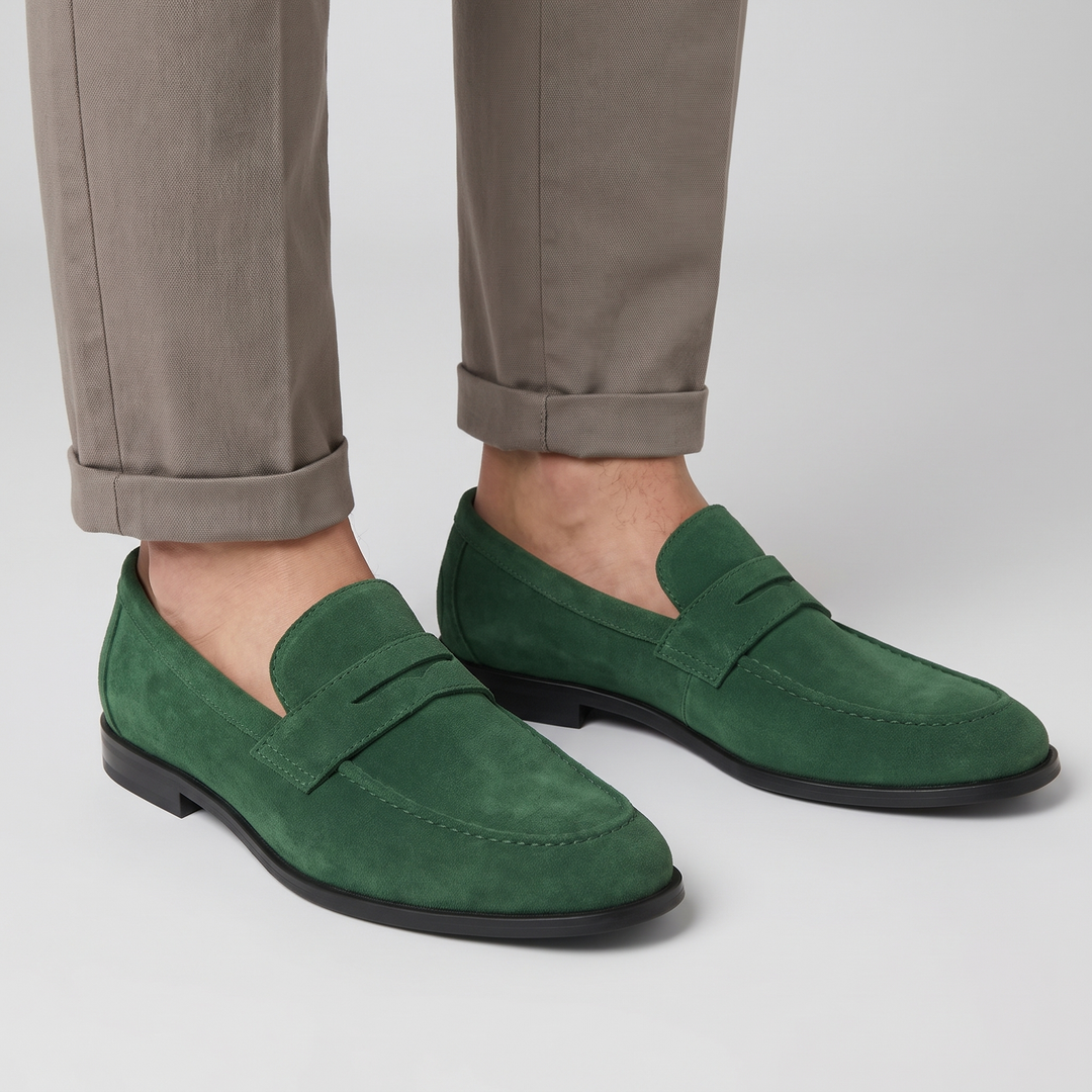 Men's Suede Penny Loafers with Leather Lining 2