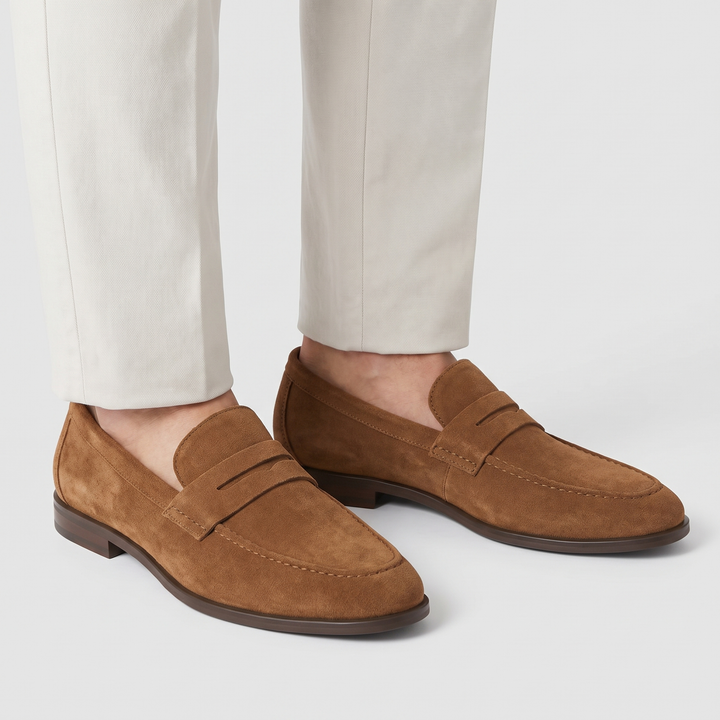 Men's Suede Penny Loafers with Leather Lining 3