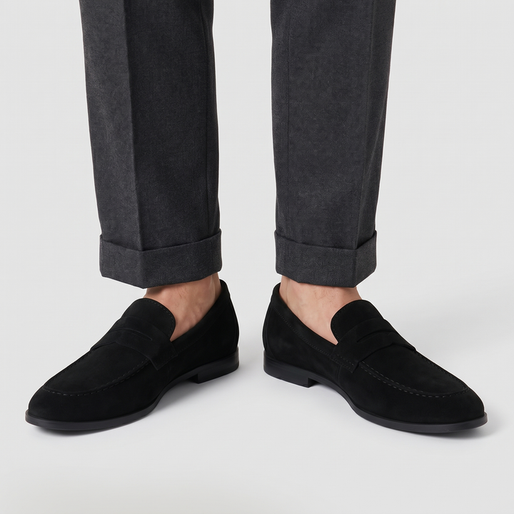 Men's Suede Penny Loafers with Leather Lining 4