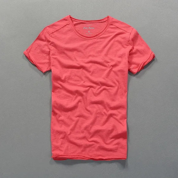 Men's T-Shirt Bamboo Cotton Short Sleeve Double Collar Casual Black 8