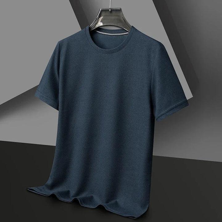 Men's T-Shirt Waffle Knit Lightweight Breathable Classic Fit Gray 1