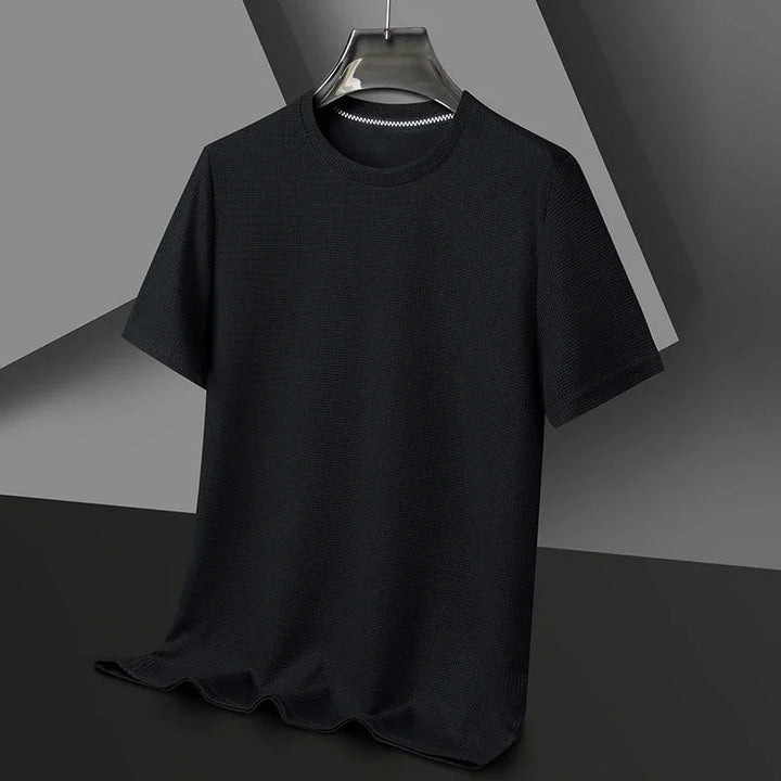 Men's T-Shirt Waffle Knit Lightweight Breathable Classic Fit Gray 2