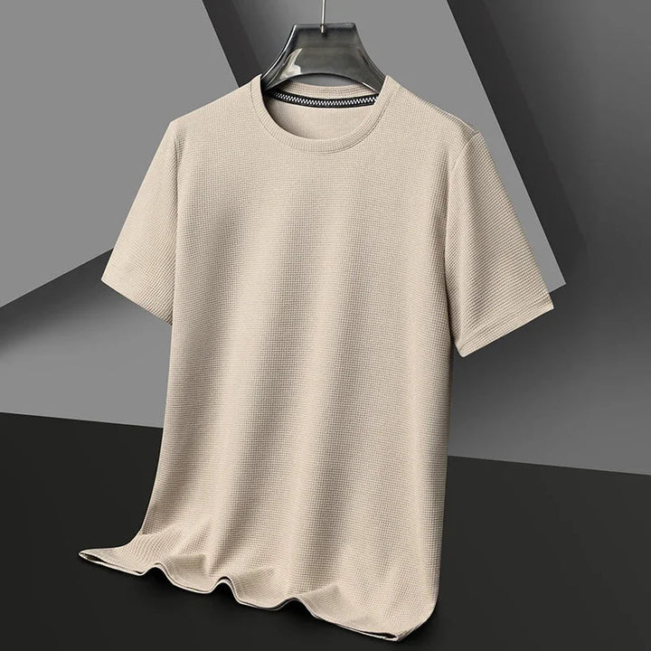 Men's T-Shirt Waffle Knit Lightweight Breathable Classic Fit Gray 3