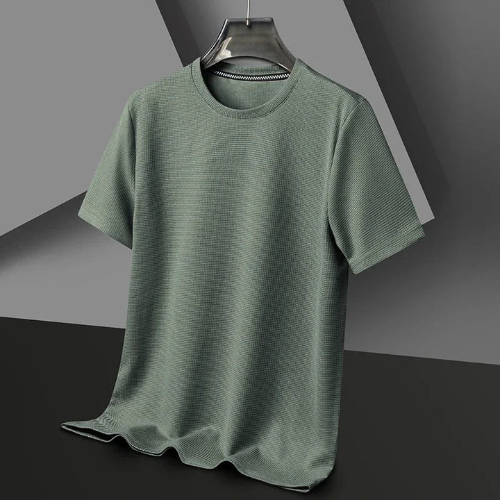 Men's T-Shirt Waffle Knit Lightweight Breathable Classic Fit Gray 5
