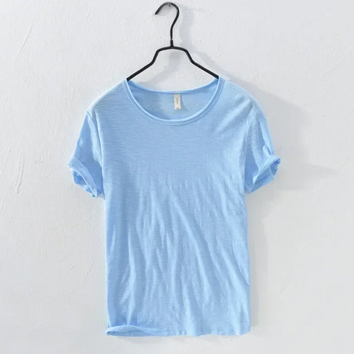 Men's T Shirt 100% Cotton Slim-Fit Raw Edge Vintage Style Monochrome 10