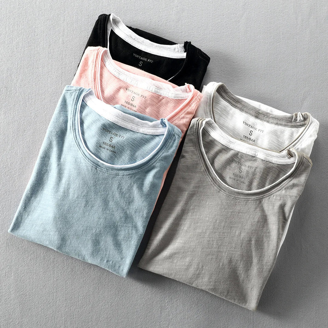 Men's T Shirt Breathable Performance Fabric Color-Block Loose Fit O-Neck 3