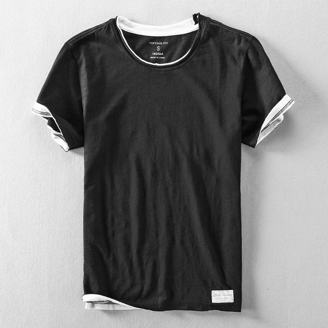 Men's T Shirt Breathable Performance Fabric Color-Block Loose Fit O-Neck 6