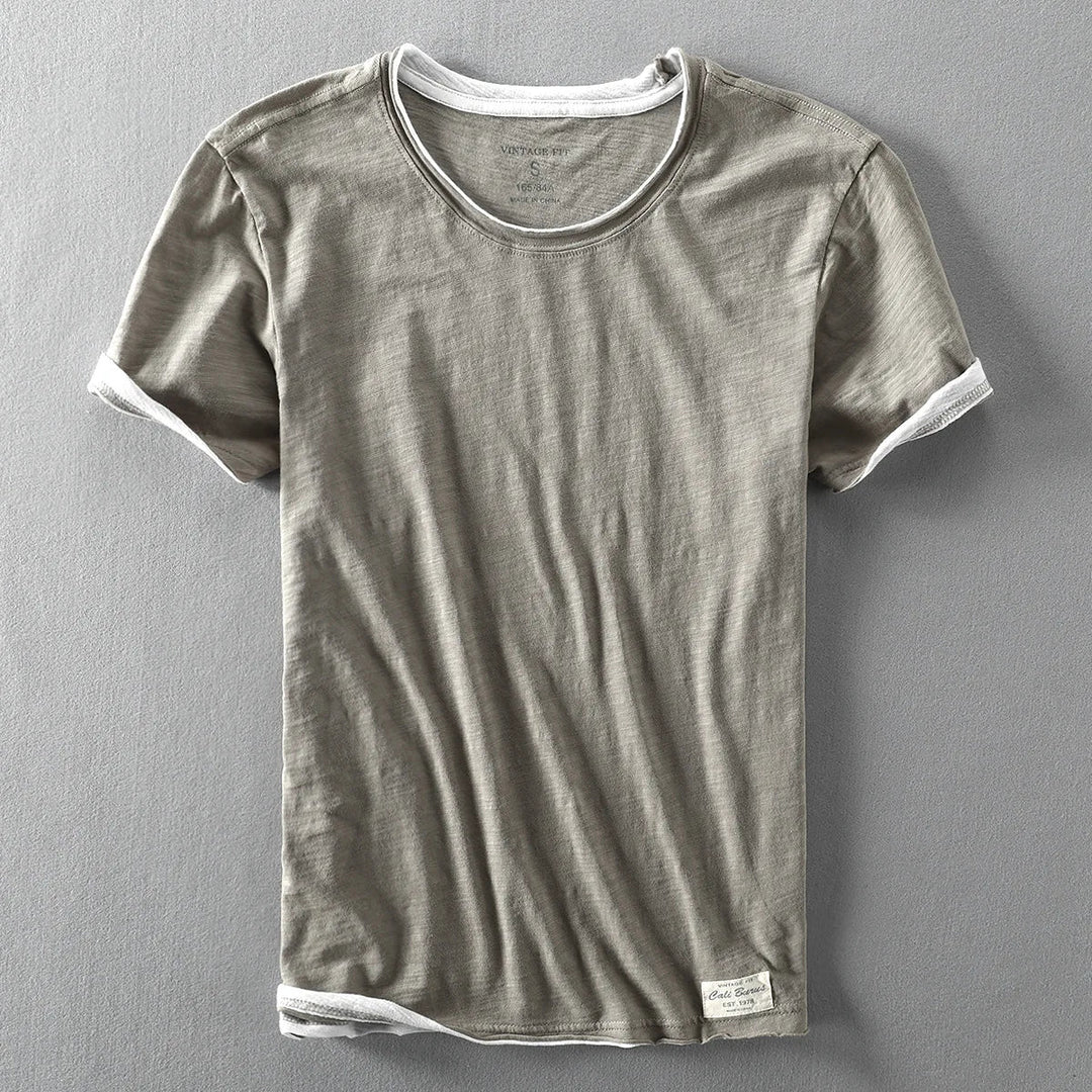 Men's T Shirt Breathable Performance Fabric Color-Block Loose Fit O-Neck 7
