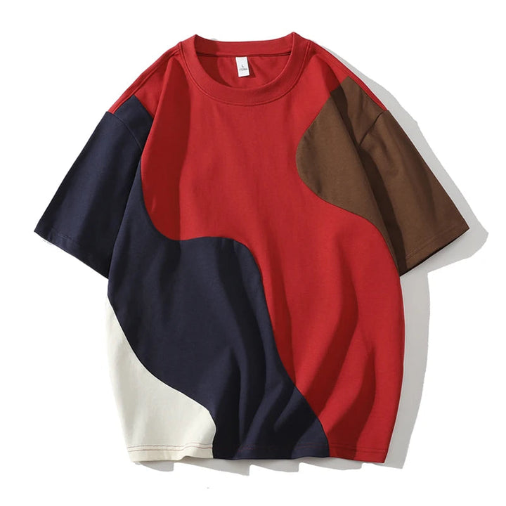 Men's T Shirt Cotton Colorblock Crewneck Loose Fit Dynamic Design 2
