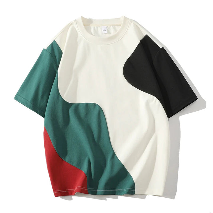 Men's T Shirt Cotton Colorblock Crewneck Loose Fit Dynamic Design 3