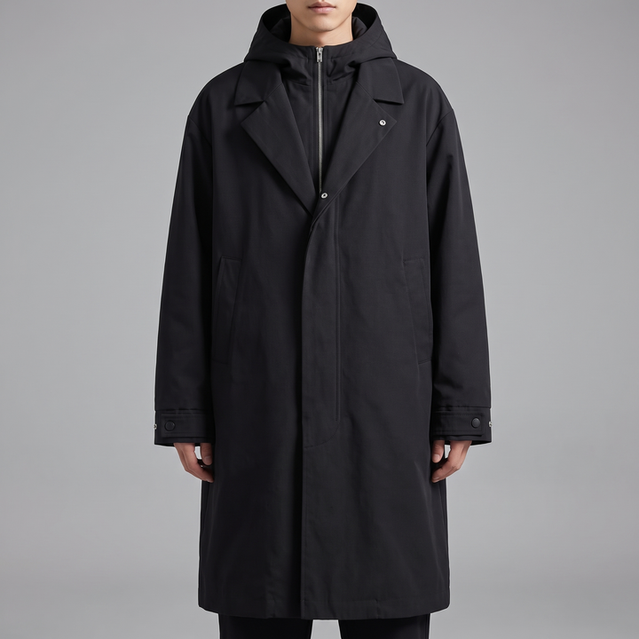 Men's Tailored Overcoat for Cool Days with Hooded Shell 10