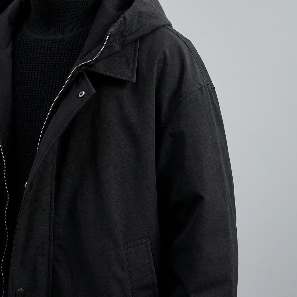 Men's Tailored Overcoat for Cool Days with Hooded Shell 6