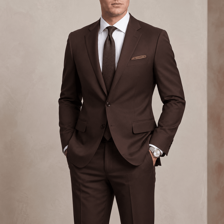 Men's Tailored Two-Piece Suit for Weddings with Notch Lapel 3