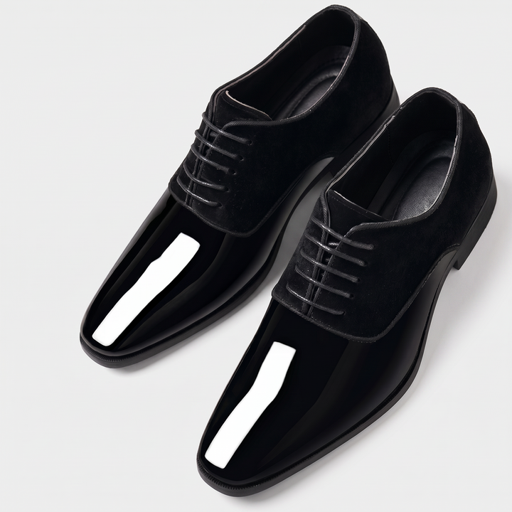 Men's Two-Tone Dress Shoes for Weddings with Glossy Toe 0