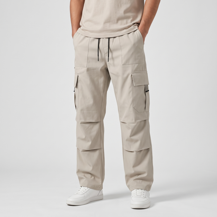 Men's Utility Cargo Pants for Commutes with Elastic Waist 1