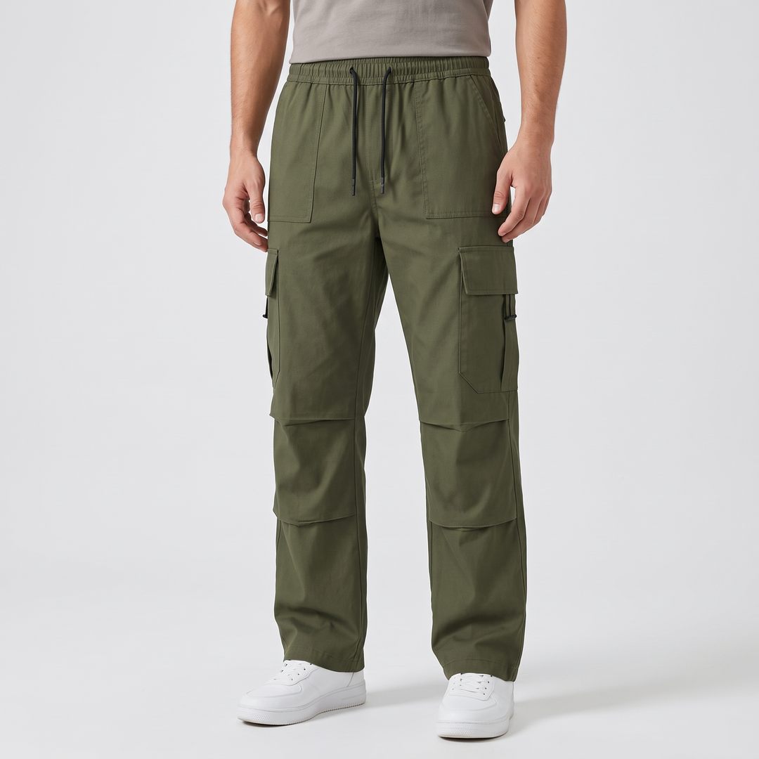 Men's Utility Cargo Pants for Commutes with Elastic Waist 6