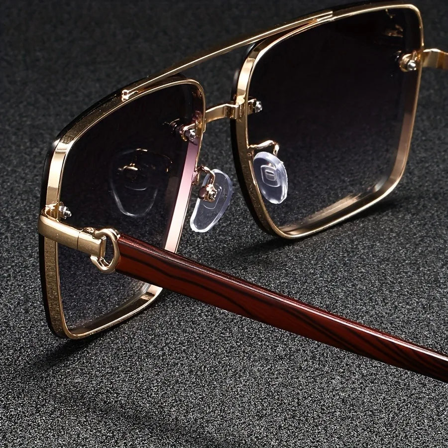 Men's Vintage Square Sunglasses for Travel with UV Lenses 1