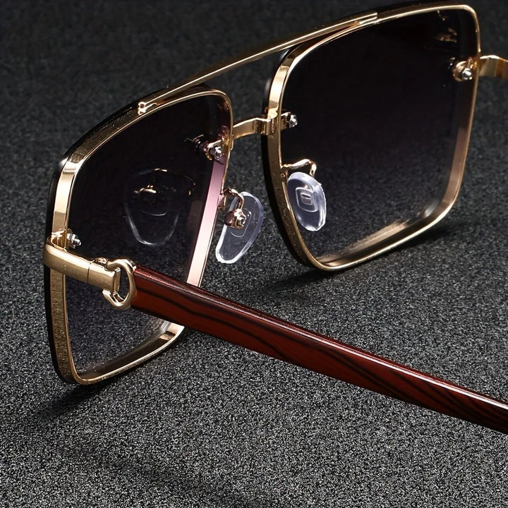 Men's Vintage Square Sunglasses for Travel with UV Lenses 1