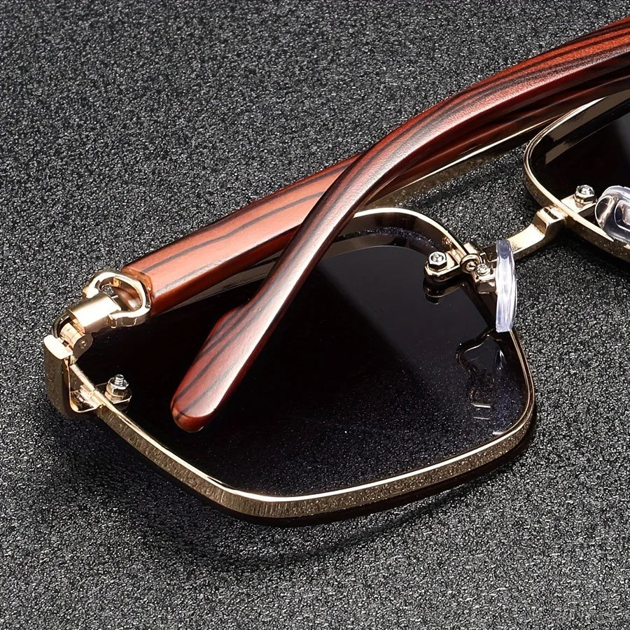 Men's Vintage Square Sunglasses for Travel with UV Lenses 2