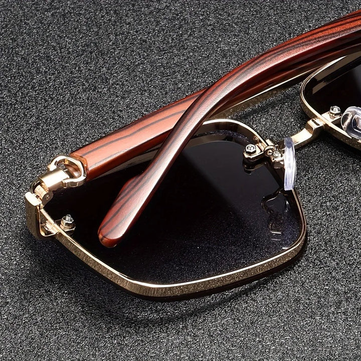 Men's Vintage Square Sunglasses for Travel with UV Lenses 2