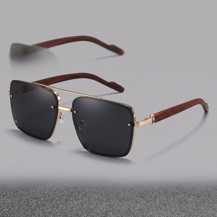 Men's Vintage Square Sunglasses for Travel with UV Lenses 6