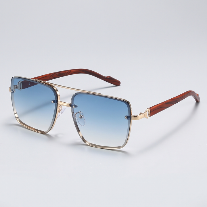 Men's Vintage Square Sunglasses for Travel with UV Lenses 7