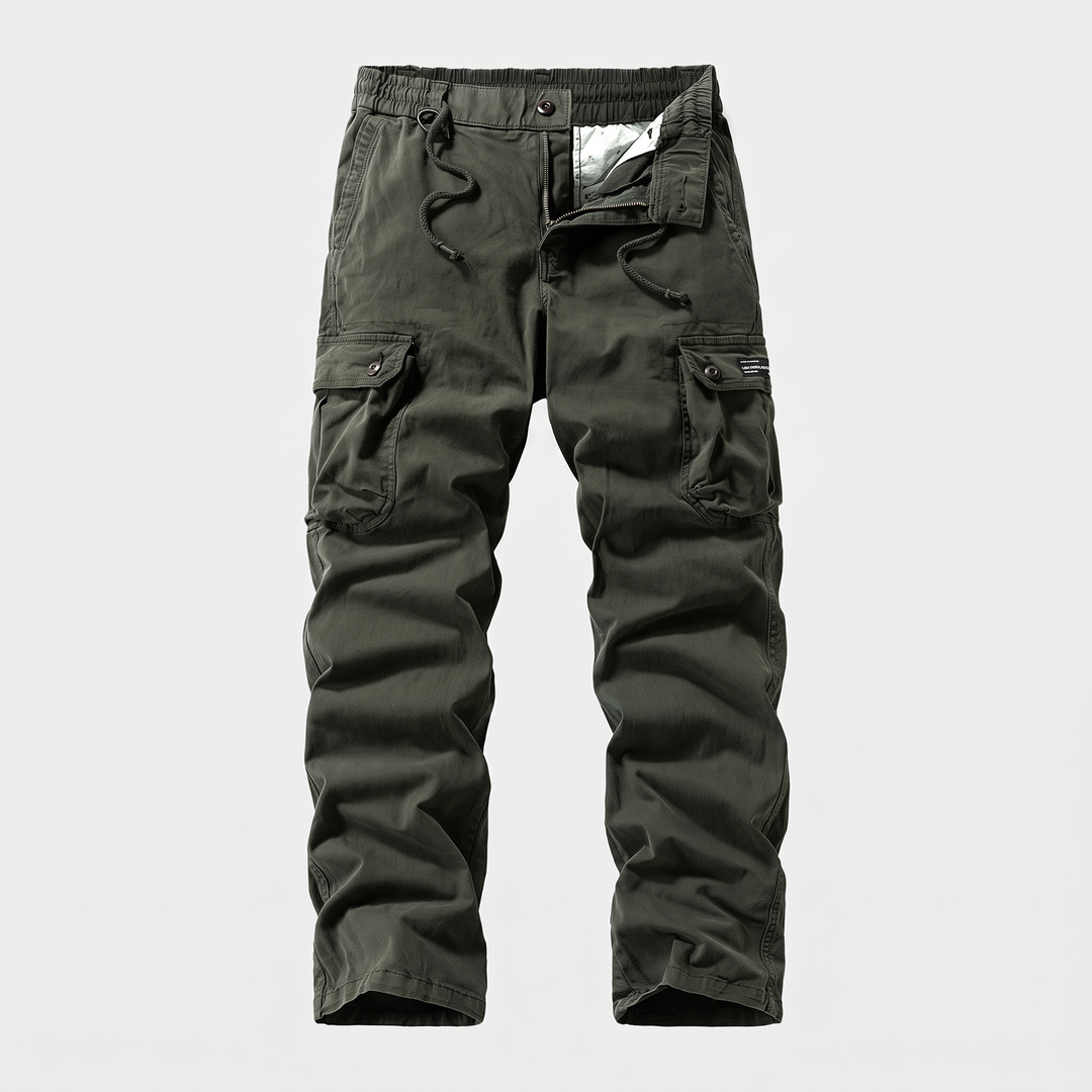 Men's Vintage Work Pants for Daily Wear with Multi-Pockets 0