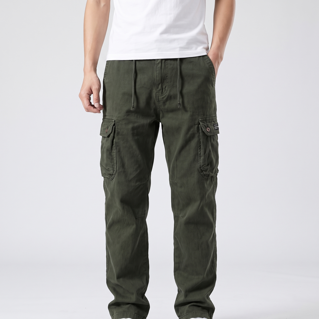 Men's Vintage Work Pants for Daily Wear with Multi-Pockets 17