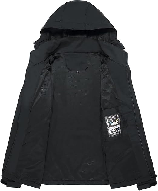 Men's Waterproof Rain Jacket for Hiking with Removable Hood 1