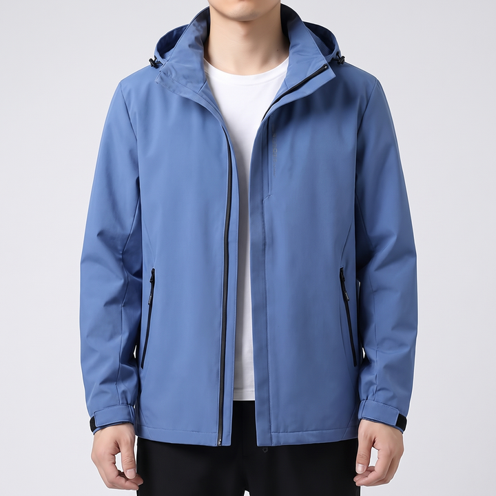 Men's Waterproof Rain Jacket for Hiking with Removable Hood 10