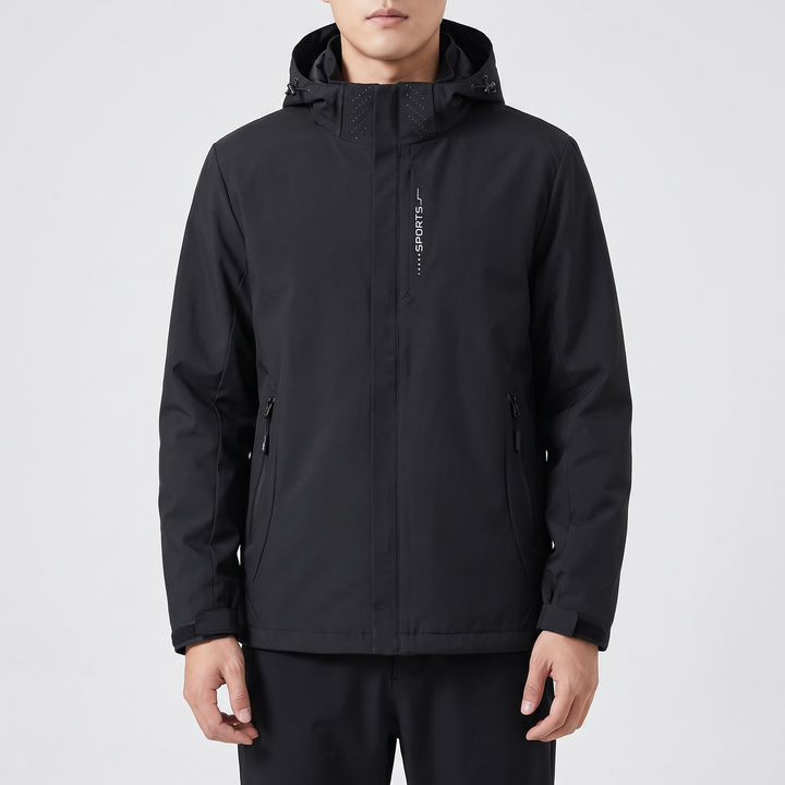 Men's Waterproof Rain Jacket for Hiking with Removable Hood 9