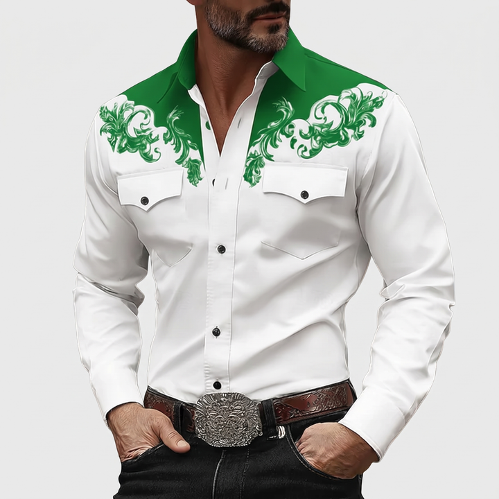 Men's Western Shirt for Evenings Out with Chest Embroidery 4