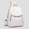 Women's Anti-Theft Leather Backpack with Embossed Finish
