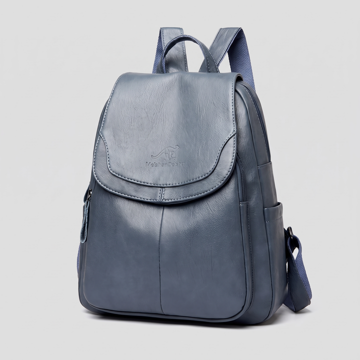 Women's Anti-Theft Leather Backpack with Embossed Finish 1