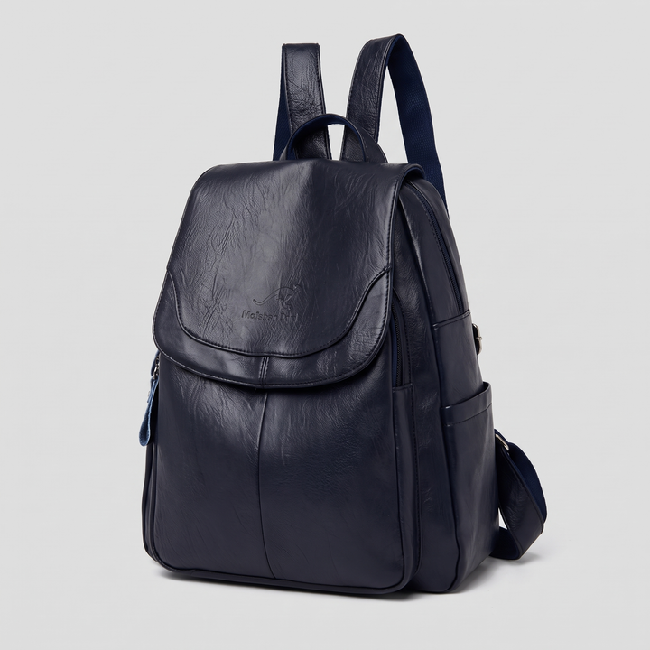 Women's Anti-Theft Leather Backpack with Embossed Finish 3