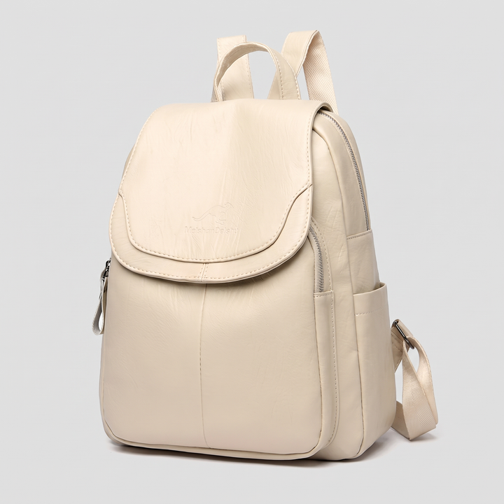 Women's Anti-Theft Leather Backpack with Embossed Finish 6
