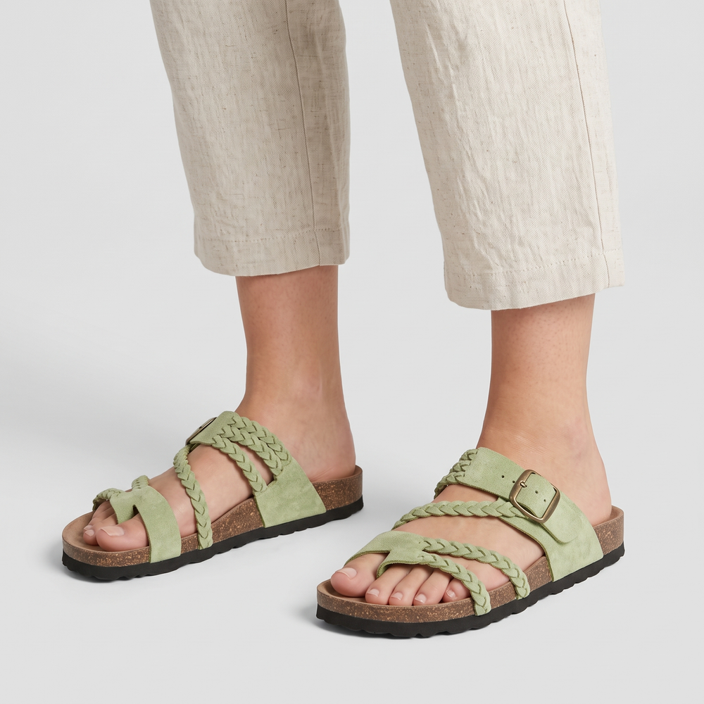 Women's Braided Flat Sandals for Beach Days with Toe Loop 1