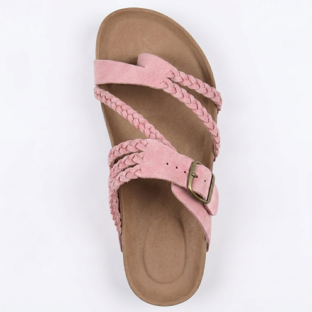 Women's Braided Flat Sandals for Beach Days with Toe Loop 10
