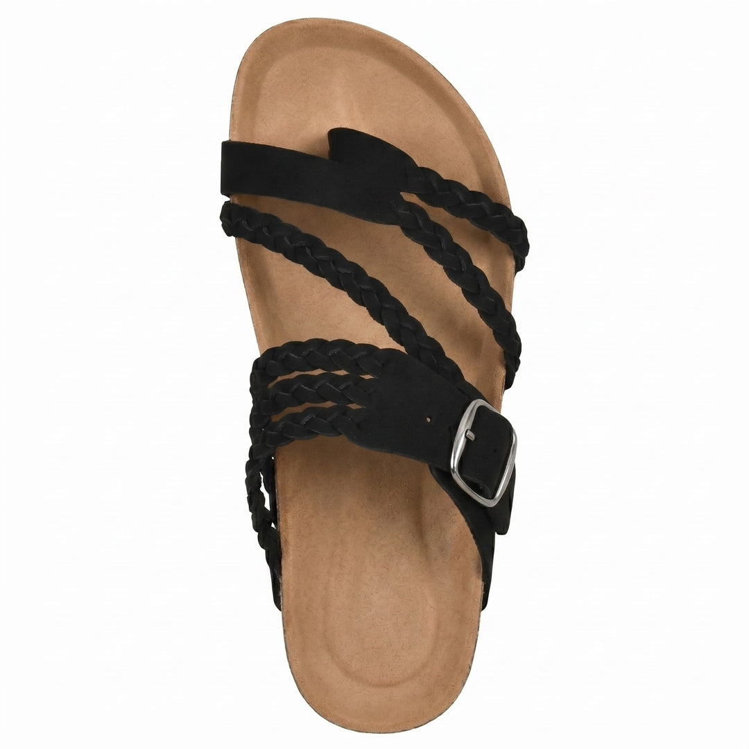 Women's Braided Flat Sandals for Beach Days with Toe Loop 11