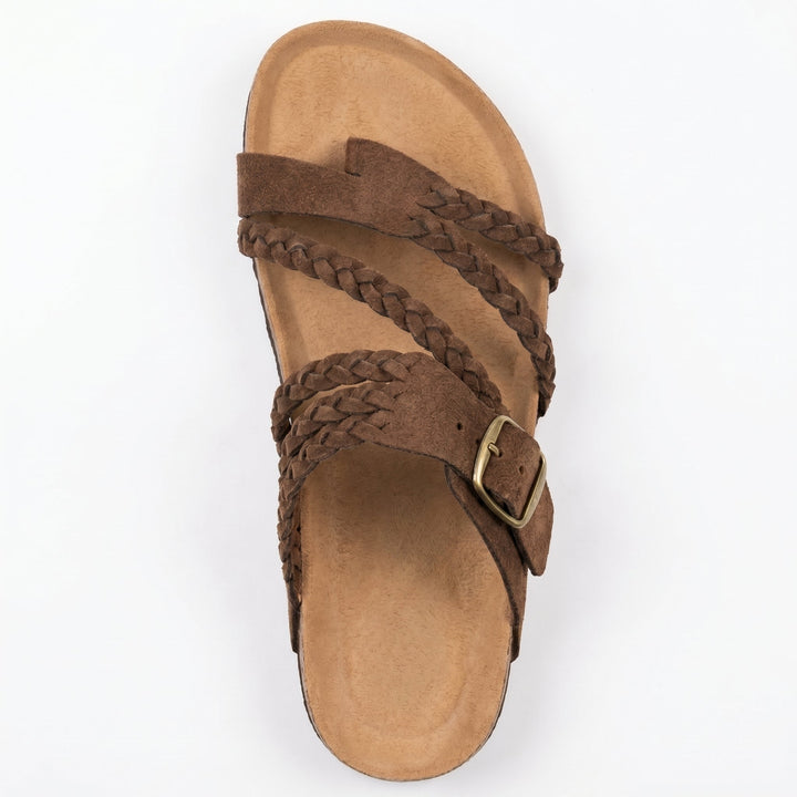 Women's Braided Flat Sandals for Beach Days with Toe Loop 9
