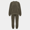 Women's Cozy Corduroy Sweatset for Home with Cuffed Joggers